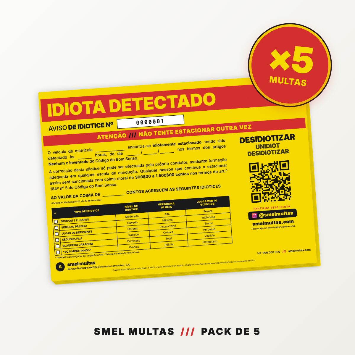 Multa S.M.E.L. — "Idiota Detectado"