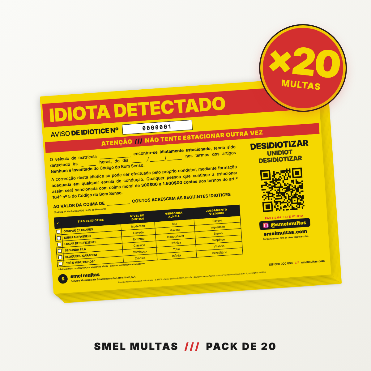 Multa S.M.E.L. — "Idiota Detectado"